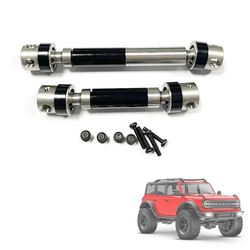 2szt Metalowy wał napędowy CVD do Traxxas TRX4M TRX-4M 1/18 RC Crawler Car Upgrade Parts Akcesoria, czarny