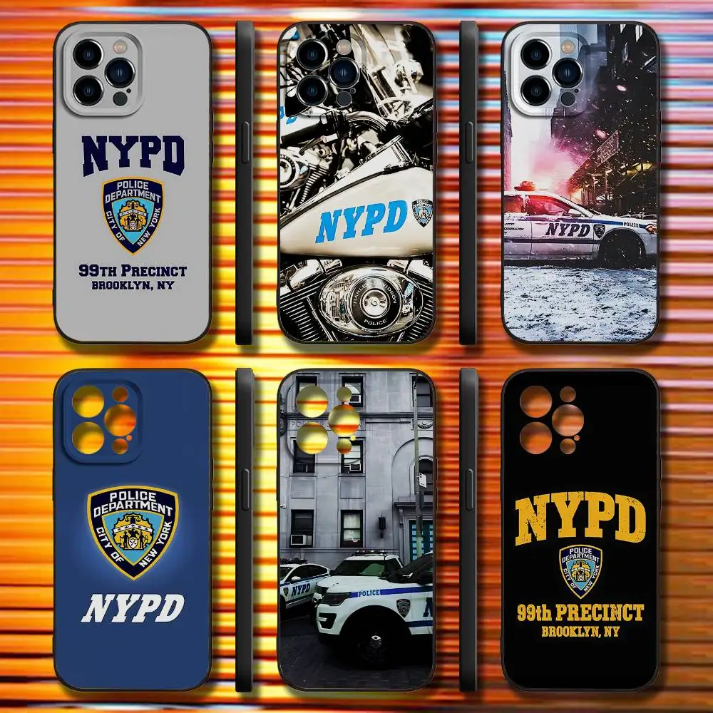 

New York City Police Departmen Phone Case For iPhone 17,16,15,14,13,12,11,Pro,Max,Plus,X,XS,SE4,E,Mini,Soft Black Case