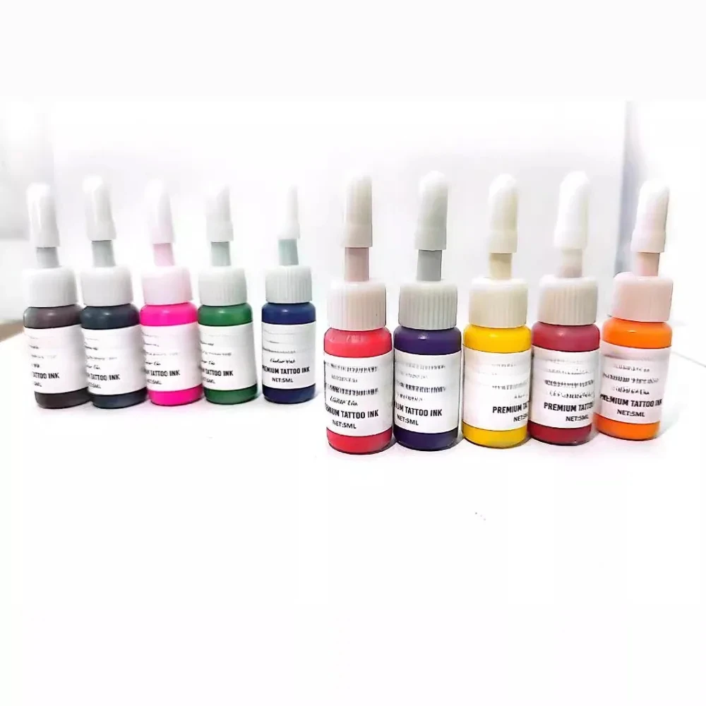 5ml Tattoo Ink Pigment with box 10colors Body Art Tattoo Kits Professional Beauty Paints Makeup Tattoo Supplies 1PC