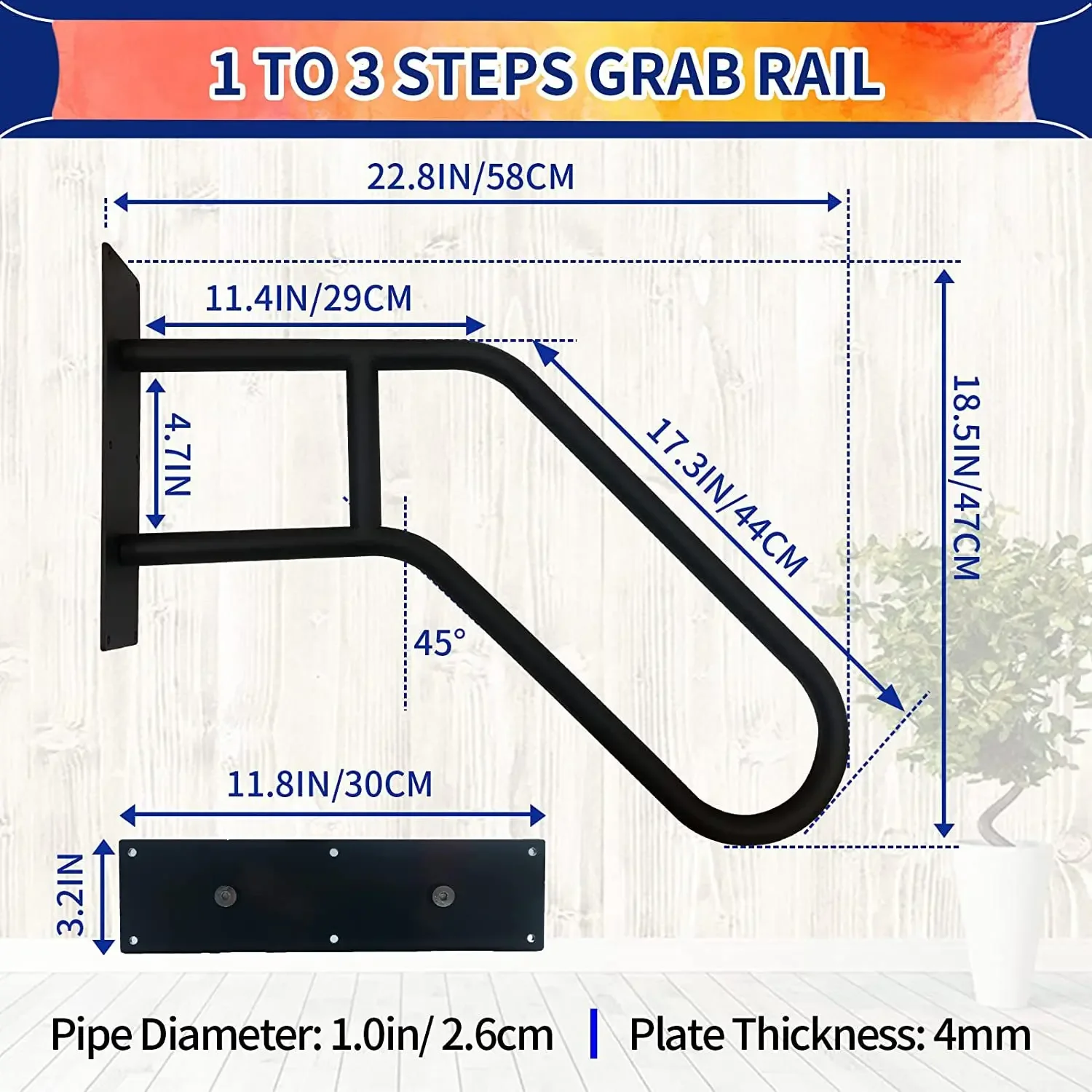 Step handrails, stair safety handrails, industrial wind U-shaped handrails