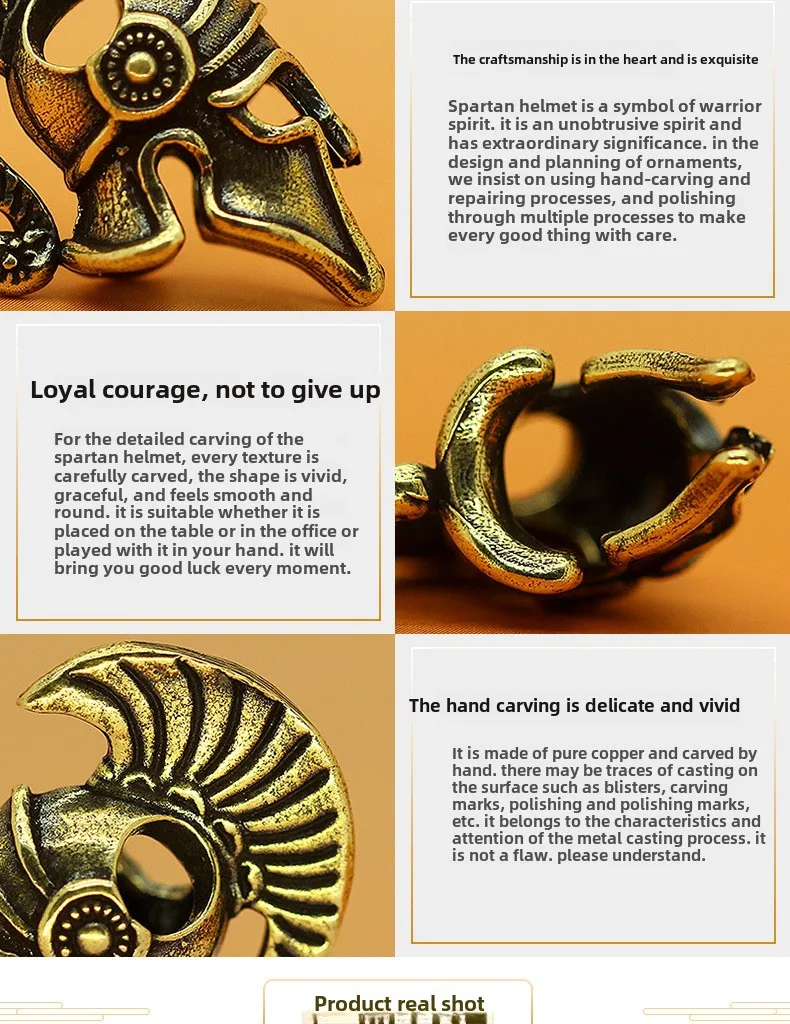 3 cm Mini Spartan Helm Messing Figur Handwerk Desktop Dekoration Heiße Souvenir Ornament – Detail 4
