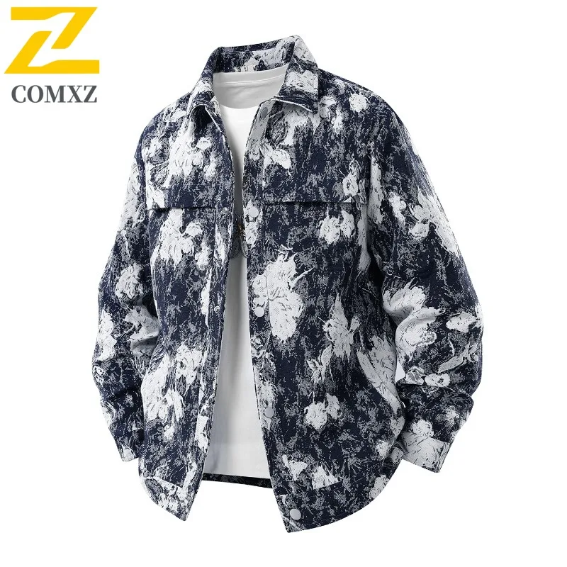 

COMXZ 2025 Men Women Couple Stand Collar Loose Fit Casual American Style Trendy Versatile Lightweight Fashion Jacket
