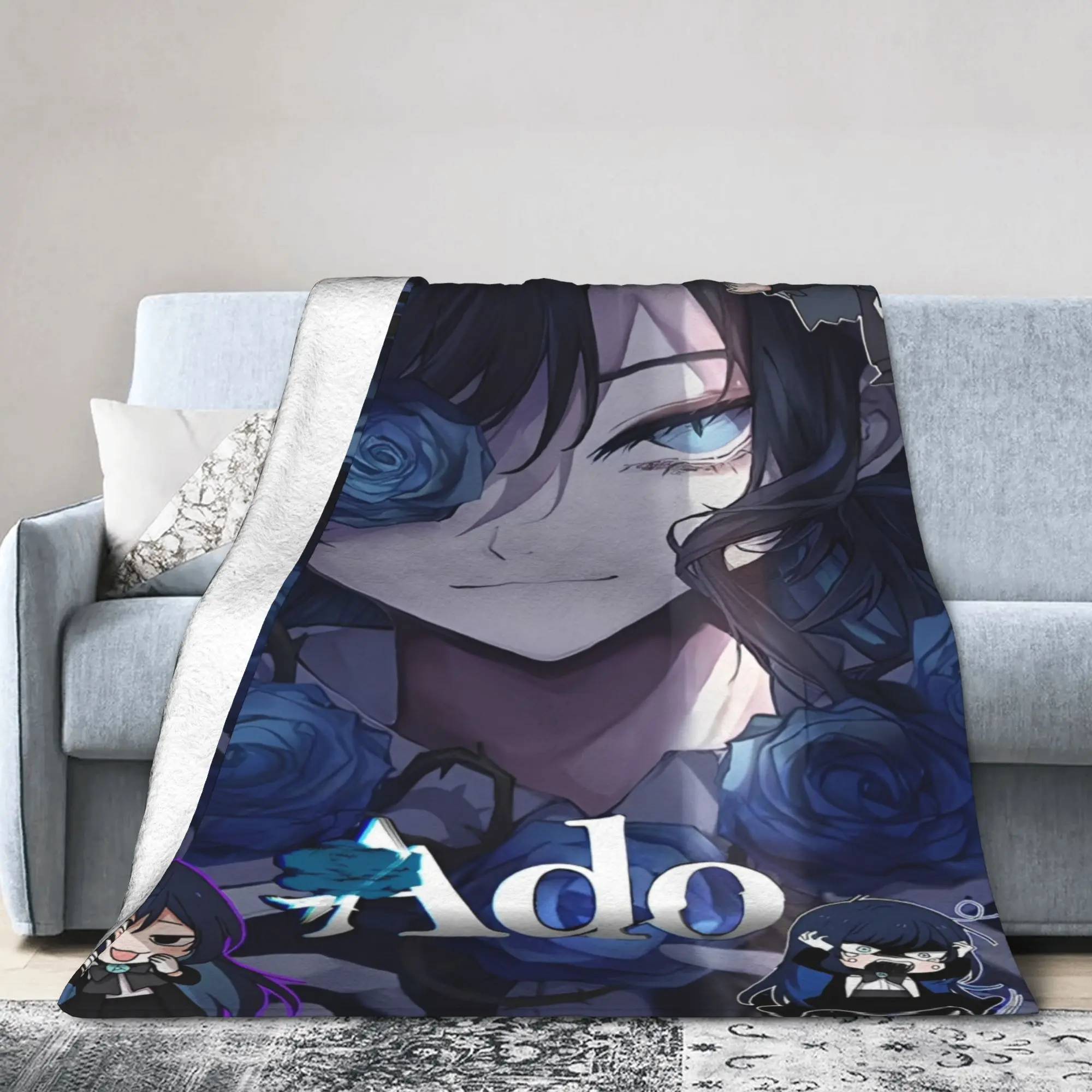 Ado Hibana World Tour Blanket Japan Singer Flannel Awesome Breathable Throw Blankets for Chair Covering Sofa  Winter