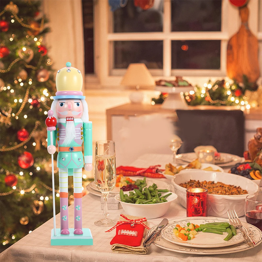 

Christmas Small Wooden Nutcracker Statue Xmas Decoration Party Ornament Traditional Xmas Decor Nutcrackers Nutcracker Decor