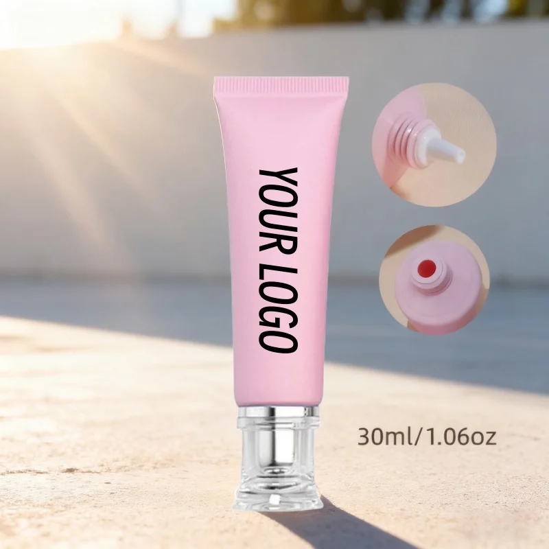 【ロゴカスタム】50個 カスタマイズされた30gフロストピンクホース、ゴールド/シルバーウエストクロージャー付き、アクリルカバー、インナープラグ付き、少量生産