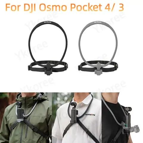 POV Vlog Adjustable Neck Strap Mount for DJI Pocket 4/Pocket 3 Shoot with Chest Strap for DJI Osmo Pocket 3 4 Camera Accessories