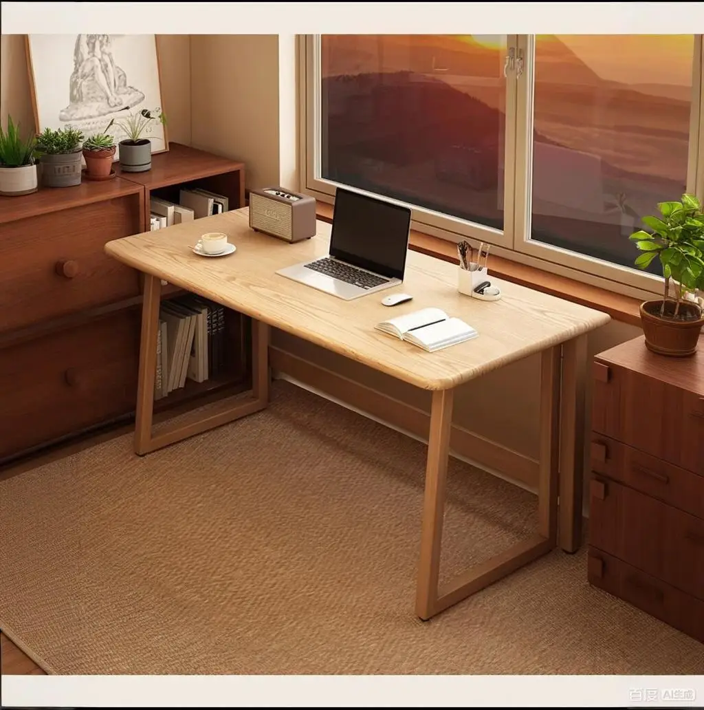 Folding desk integrated with wall, Chinese style rectangular table, rental room student study desk, computer desk