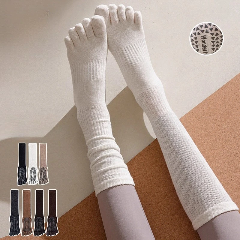 

Women Yoga Socks Stockings Five-finger Cotton Gym Fitness Pilates Socks Silicone Non-slip Professional Floor Dance Sports Socks