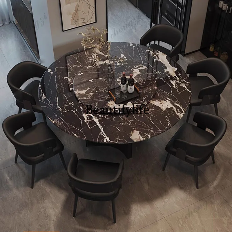 

Modern Luxury Terrace Dining Table Nordic Kitchen Restaurant Round Dining Table Marble