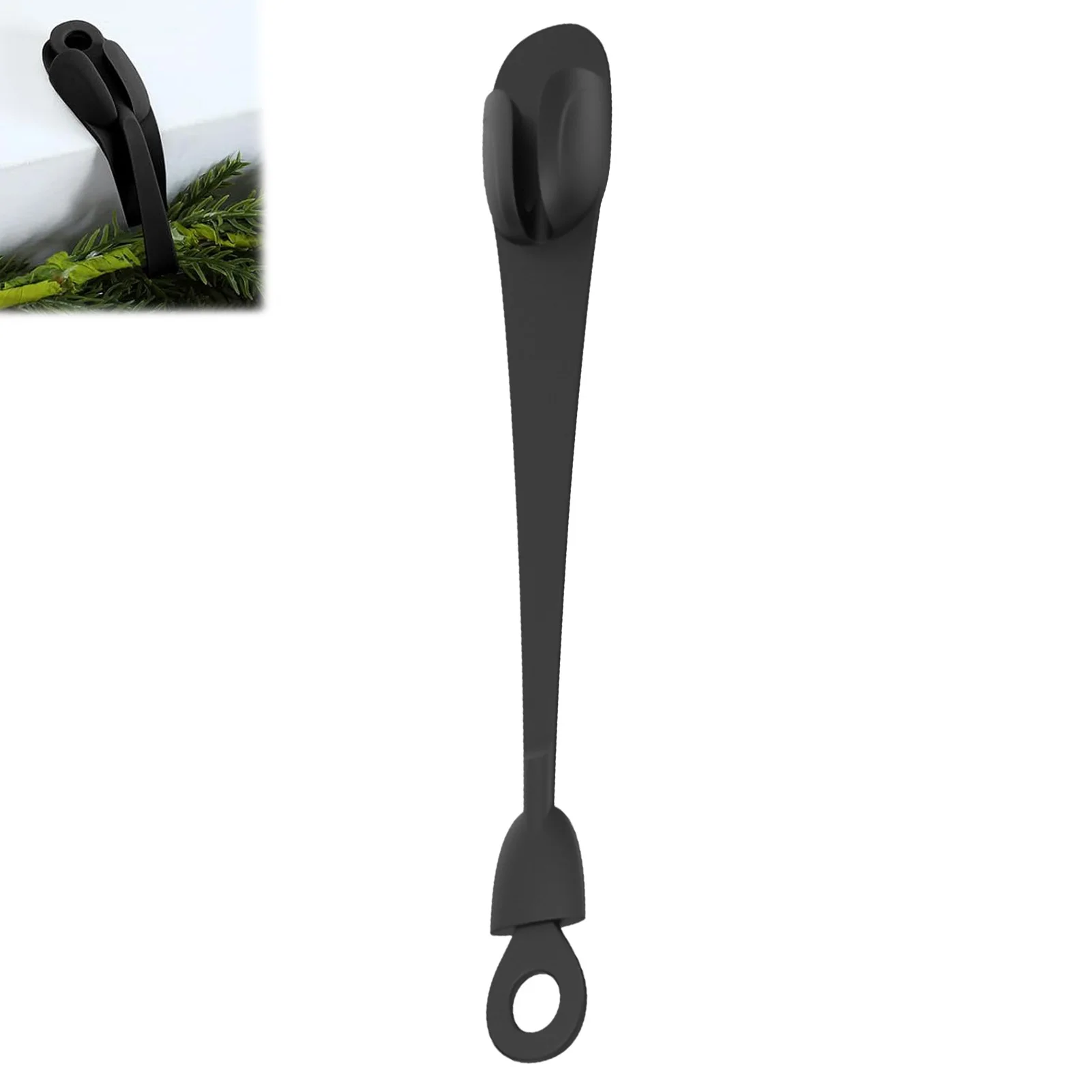 Christmas Wreath Hangers Stretchable Black Silicone Hooks for Fireplace Stockings Decorations Door Frame Stairway Hanging