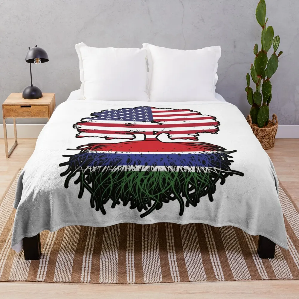 

Gambia Gambian American USA Tree Roots Flag Throw Blanket Luxury St Nap Decorative Beds Blankets