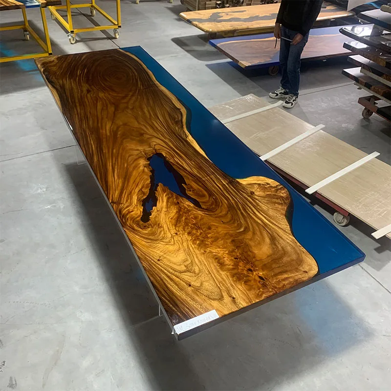 South American walnut resin solid wood large board, tea table dining table full 301 * 101 * 5