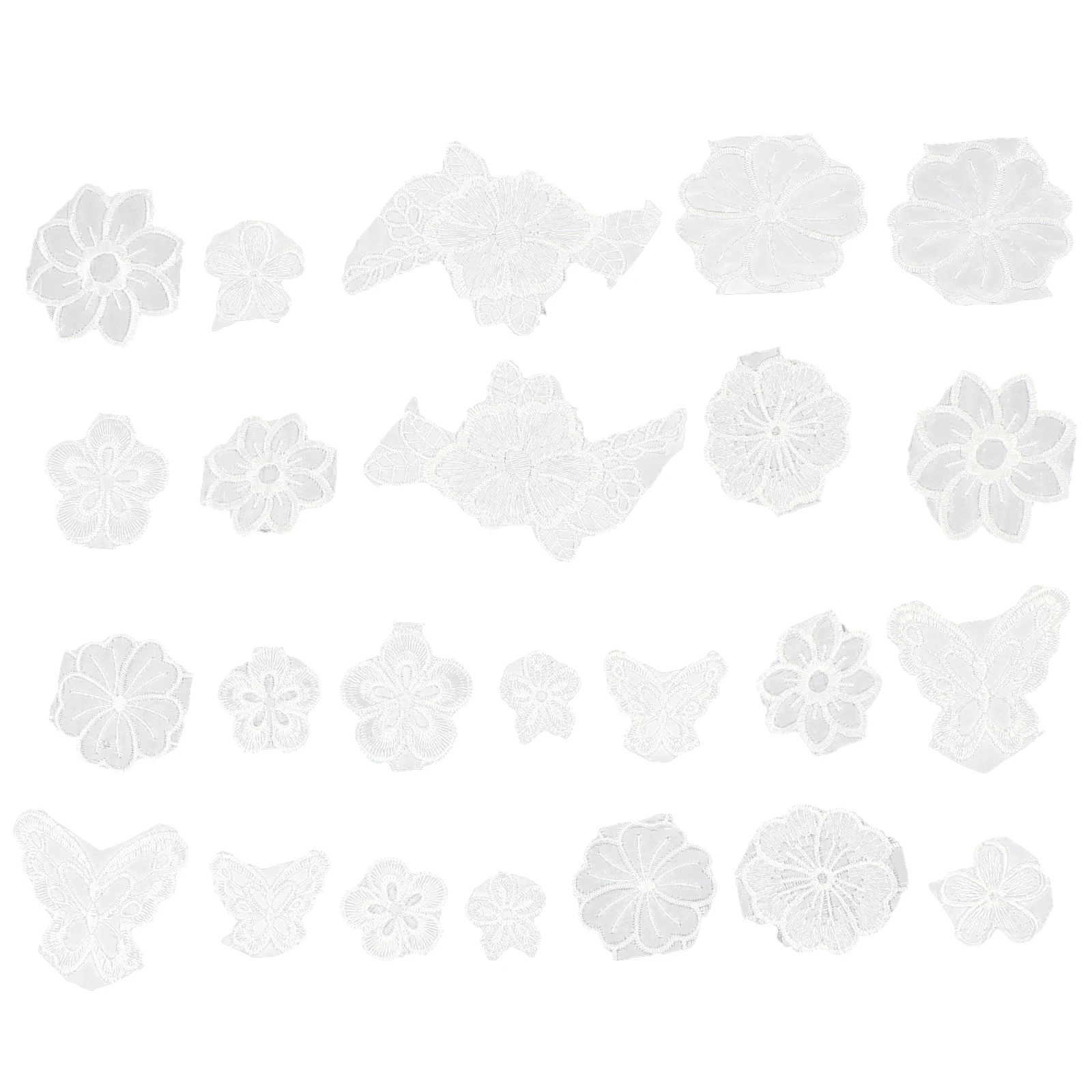 

24 Pcs Flower Lace Cloth Patch Clothing Patches Has Embroidered Sewing Garment Accessories Appliques Embroidery Stickers DIY