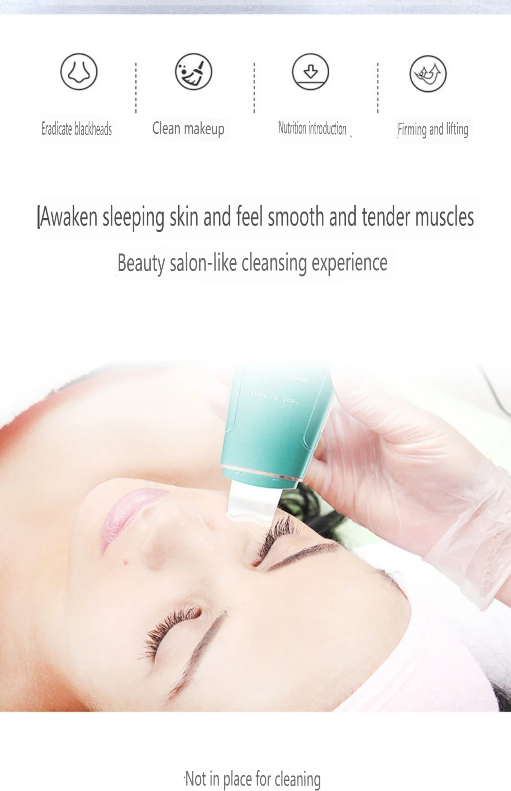 Electric Facial Beauty Device, Ultrasonic Vibration, Cleansing Pores, Exfoliating, Blackheads, ESM Face Care ML-037