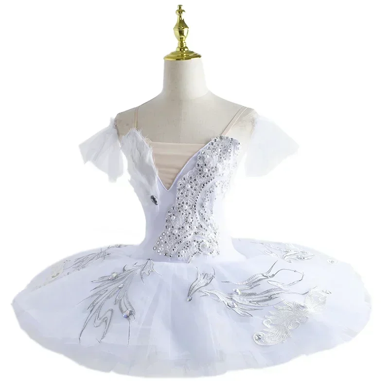 Weißer Ballett-Tutu-Rock für Kinder, Schwanensee-Kostüme, Kinder, Bauchtanz-Kleidung, Bühnenkleid