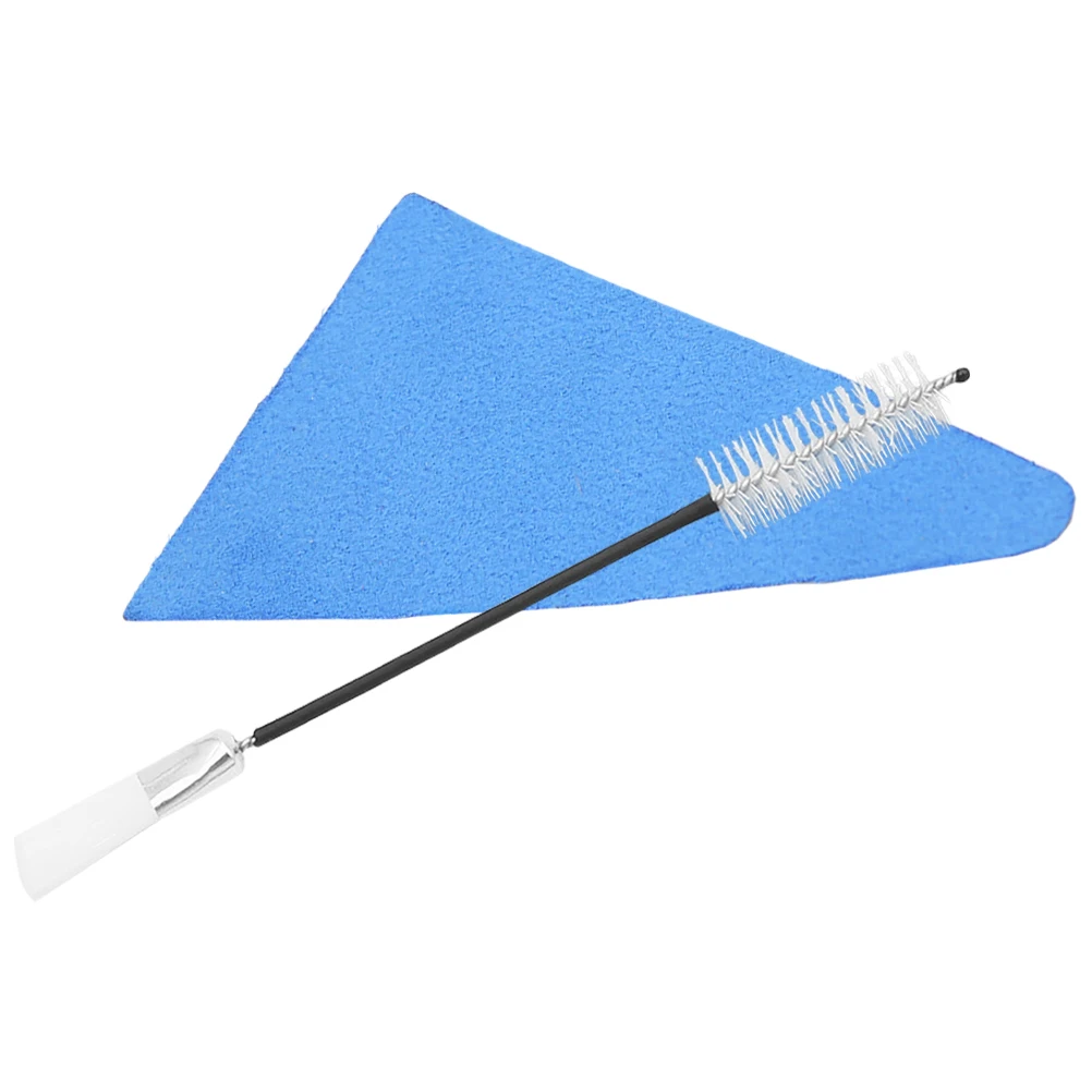 

2pcs Saxophone Cleaning Kit Tone Hole Brush Triangle Cloth Maintenance Tools For Clarinet Wind Instruments Durable Portable