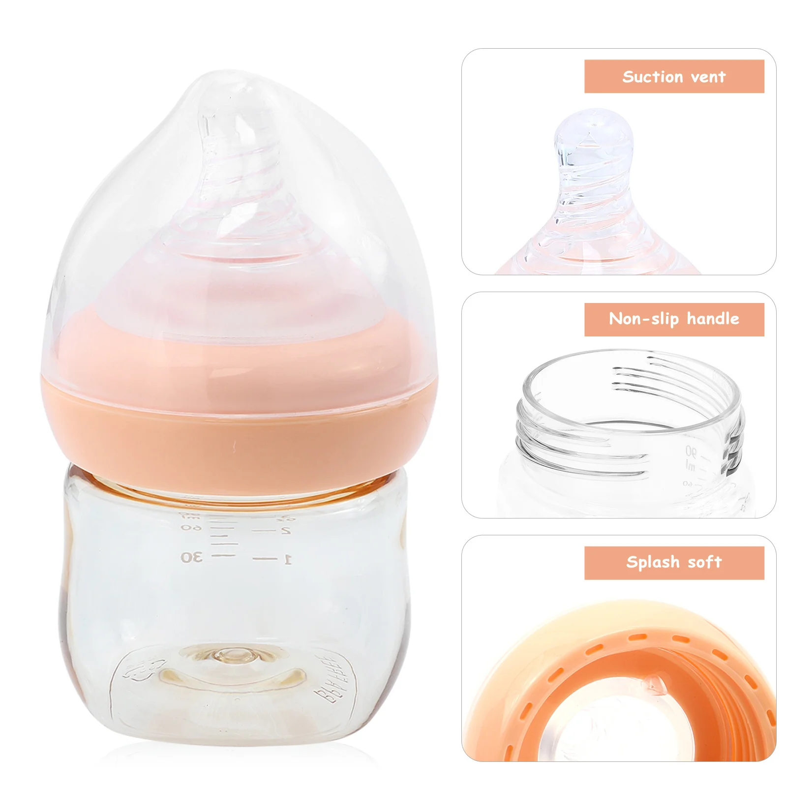 1 Stuks Babymelk Feeder Brede Mond 90 Ml Draagbare Afneembare Gemakkelijk Schoon Pasgeboren Voeden Melk Opslag Fles Zuigfles