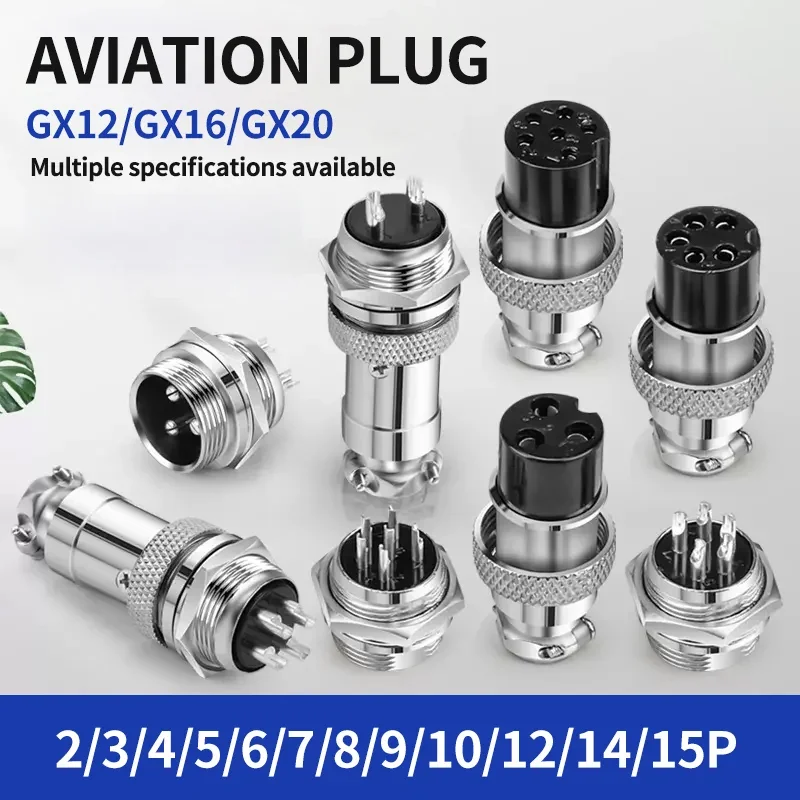 5/10/20 set Gx12 gx16 gx20 2 3 4 5 6 7 8 9 10 12 14 15pin connector pin connector Aviation plug aviator connector