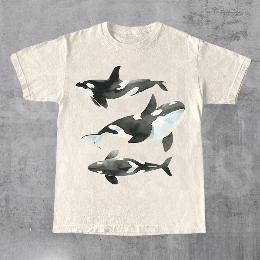 Trio of Orcas T-Shirt, Retro Orcas Shirt, Vintage Sea Animal Shirt, Orca Whale Shirts, Ocean Shirts, Fish Shirts, Marine Shirts