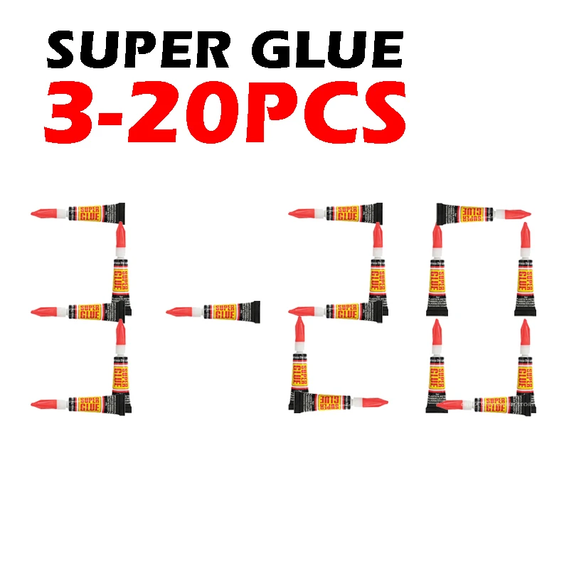 3-20 pces líquido super cola 502 madeira de borracha metal vidro cianoacrilato adesivo papelaria loja gel prego instantâneo forte couro