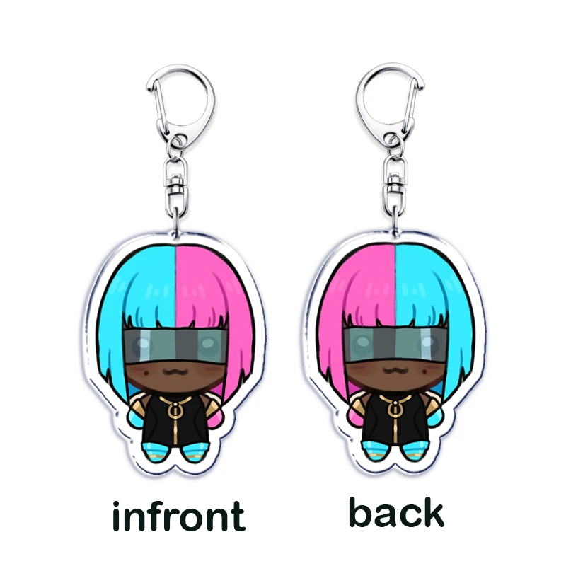 Cute Cartoon Video Game Chibi Keychain Accessories Bag Blazer Robert Robertson Invisigal Keyrings Jewelry Fans Freinds Gifts