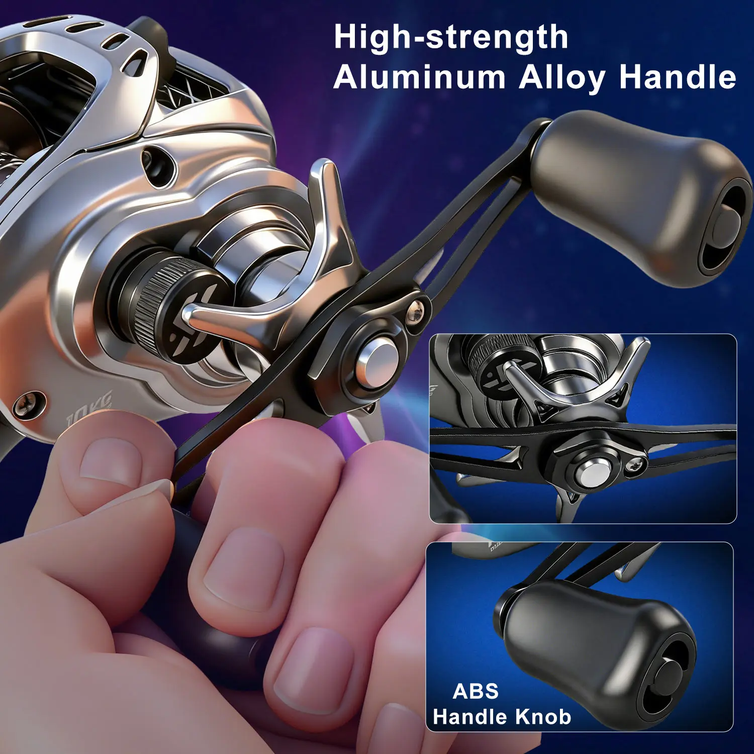 SOUGAYILANG SSX DC Baitcasting Fishing Reel Digital Control Longcast 7.2:1 Max Drag 10kg Baitcaster Reel 178g Fresh Seawater