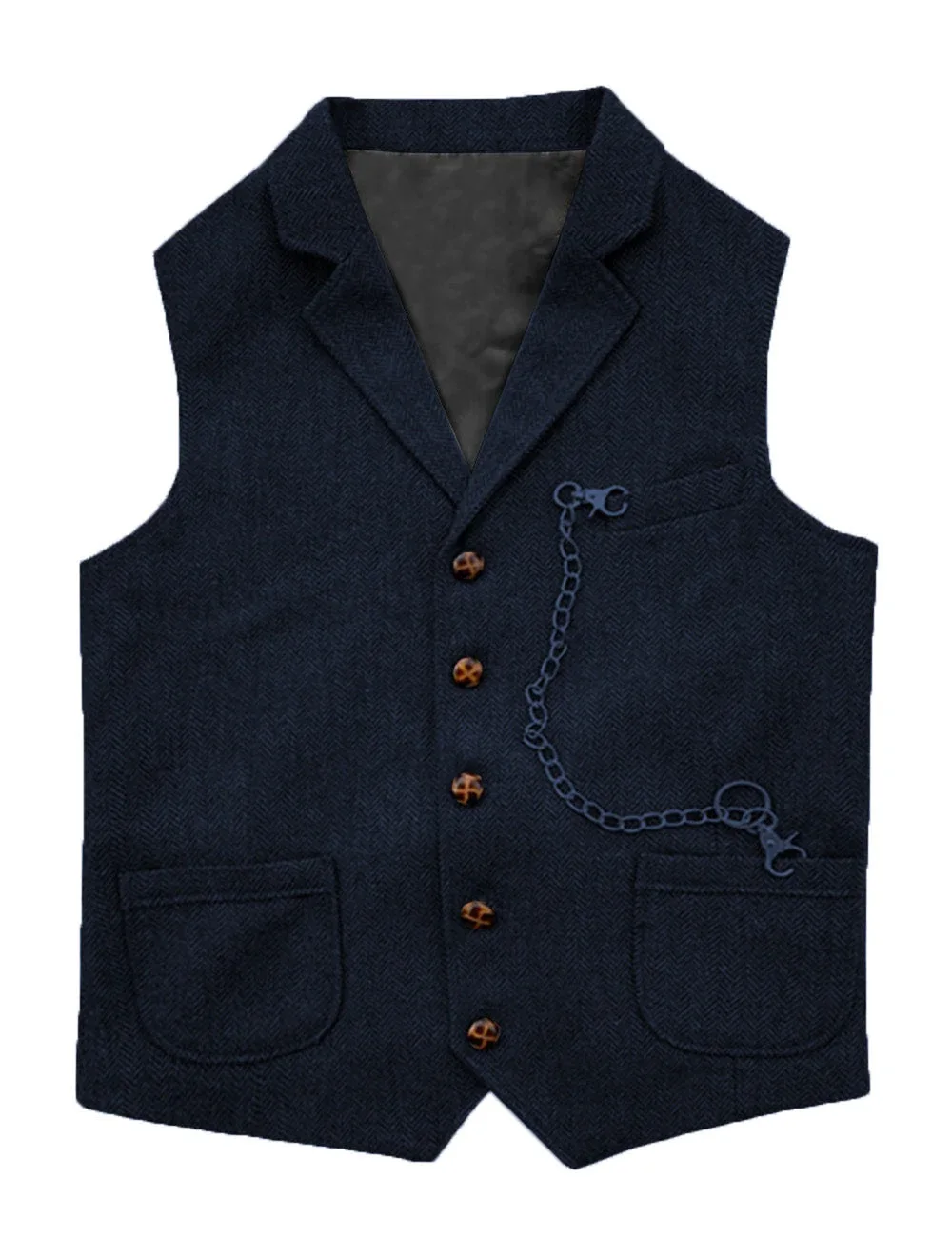 Men\'s Suit Vest for Men Male Classic Mens Brown Vest Gilet Cowboy Waistcoat Man Dress Tweed suits sleeveless Formal Business