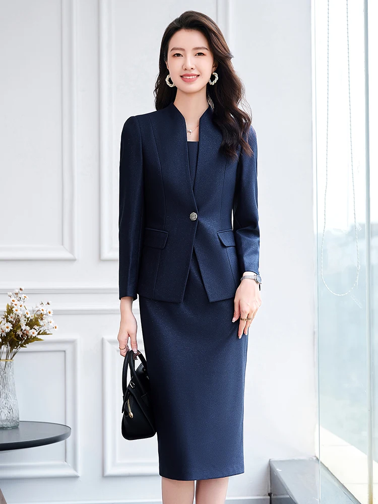 women's office dresses Work qolati Womens Formal Dress 2023 Trendy Ruffle Wrap Suit Work Dresses Elegant Long Sleeve High Waist Business Office Dress Product Features NAVIU 2025 Women Office Dress