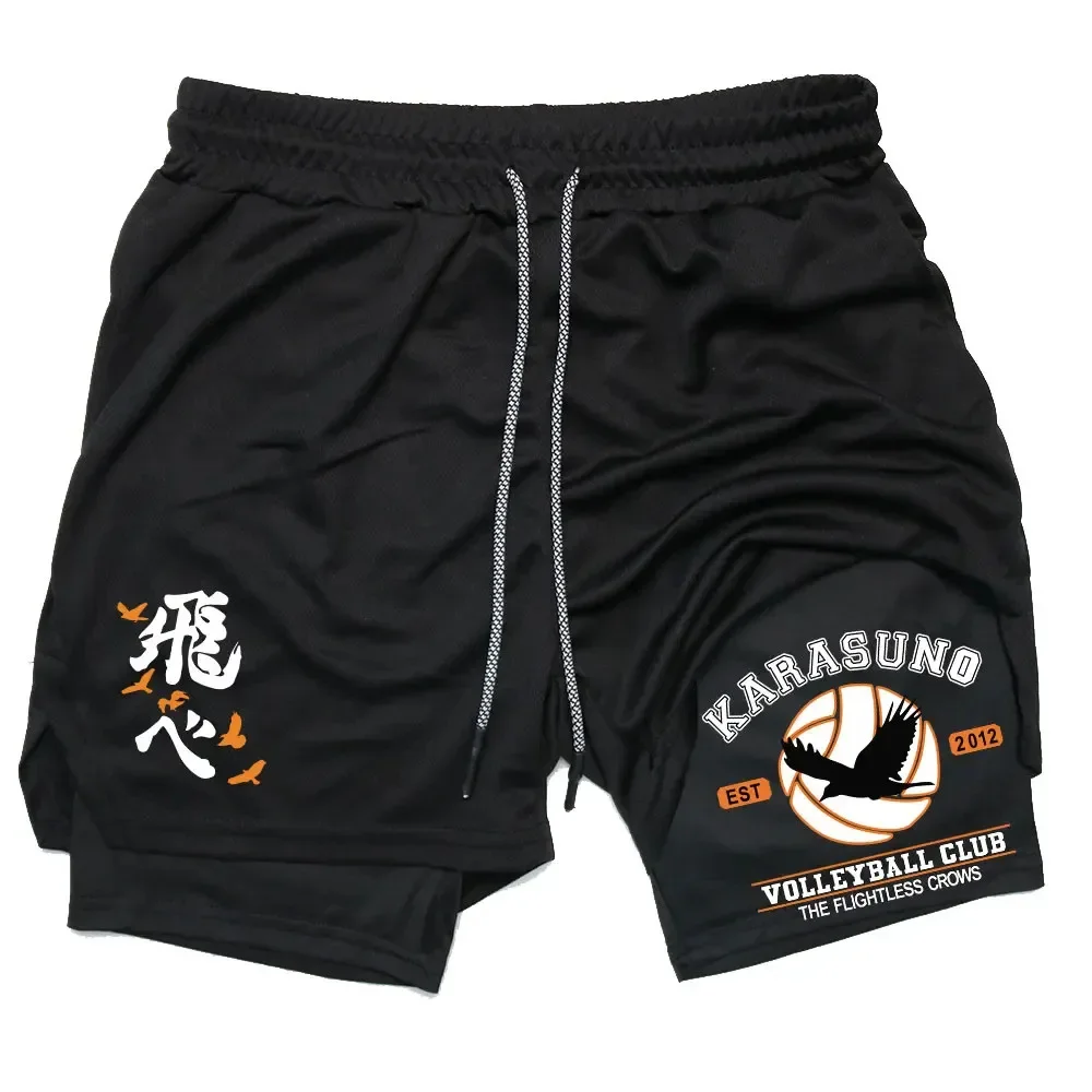 

2025 Fitness and Leisure Shorts Anime Flying Heart Volleyball Youth Printed Double Layer Leisure Shorts