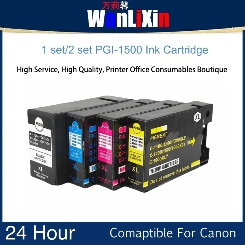 

1 set /2 set PGI-1500XL PGI-1500 Ink Cartridge Compatible For Canon MAXIFY MB2050 MB2150 MB2350 MB2750