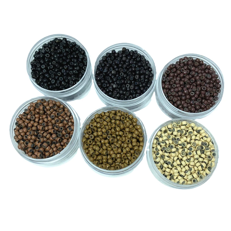500 Pcs 3.0mm Silicone Lined Beads Nano Beads for Hair Extensions Copper Nano Ring for Nano Tip Extension