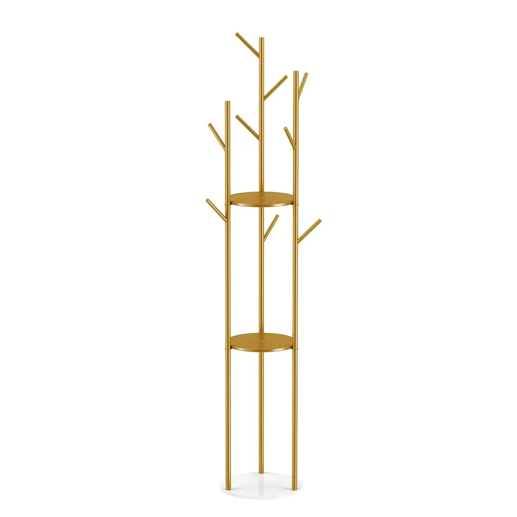 Marble Base Heavy Duty Golden Hall Tree Hat Hanger