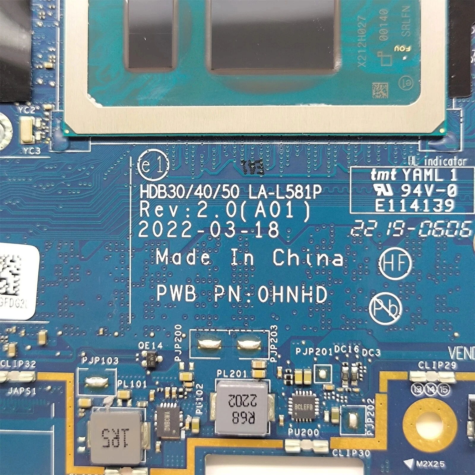 0NMM73 لخط العرض 7330 7430 7530 اللوحة الأم LA-L581P i7-1265U 32GB