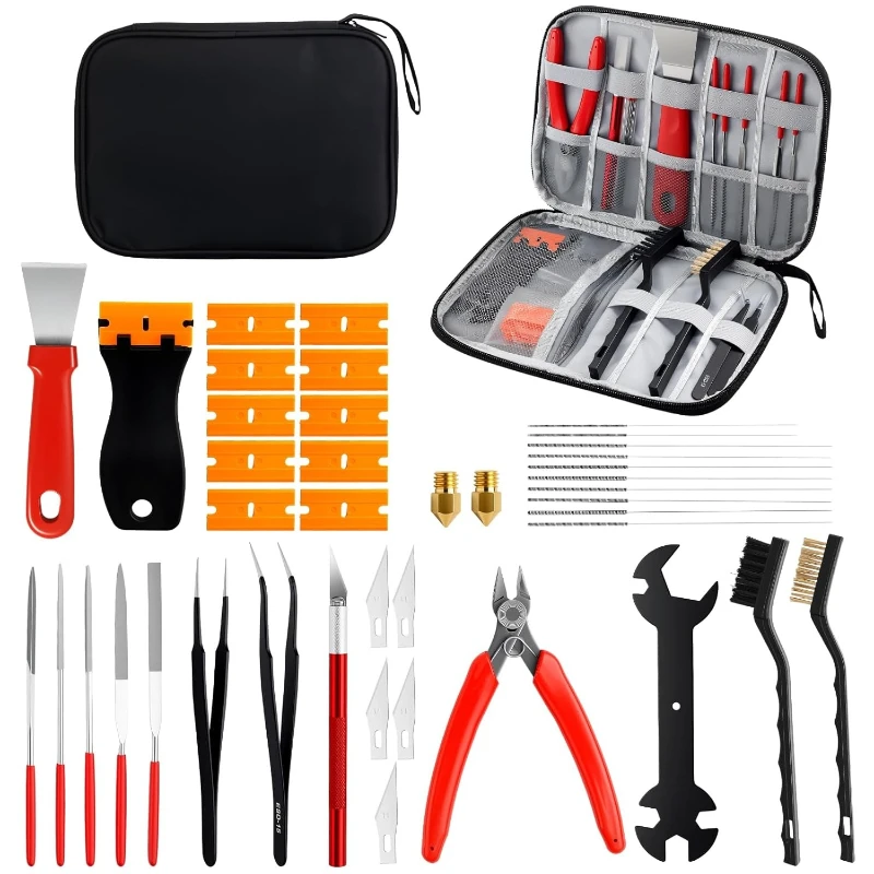43pcs 3D Printer Tools Kit Removal Scrapers for Post-Processing Maintenance and Cleaning Precision Tool with Tool Bag