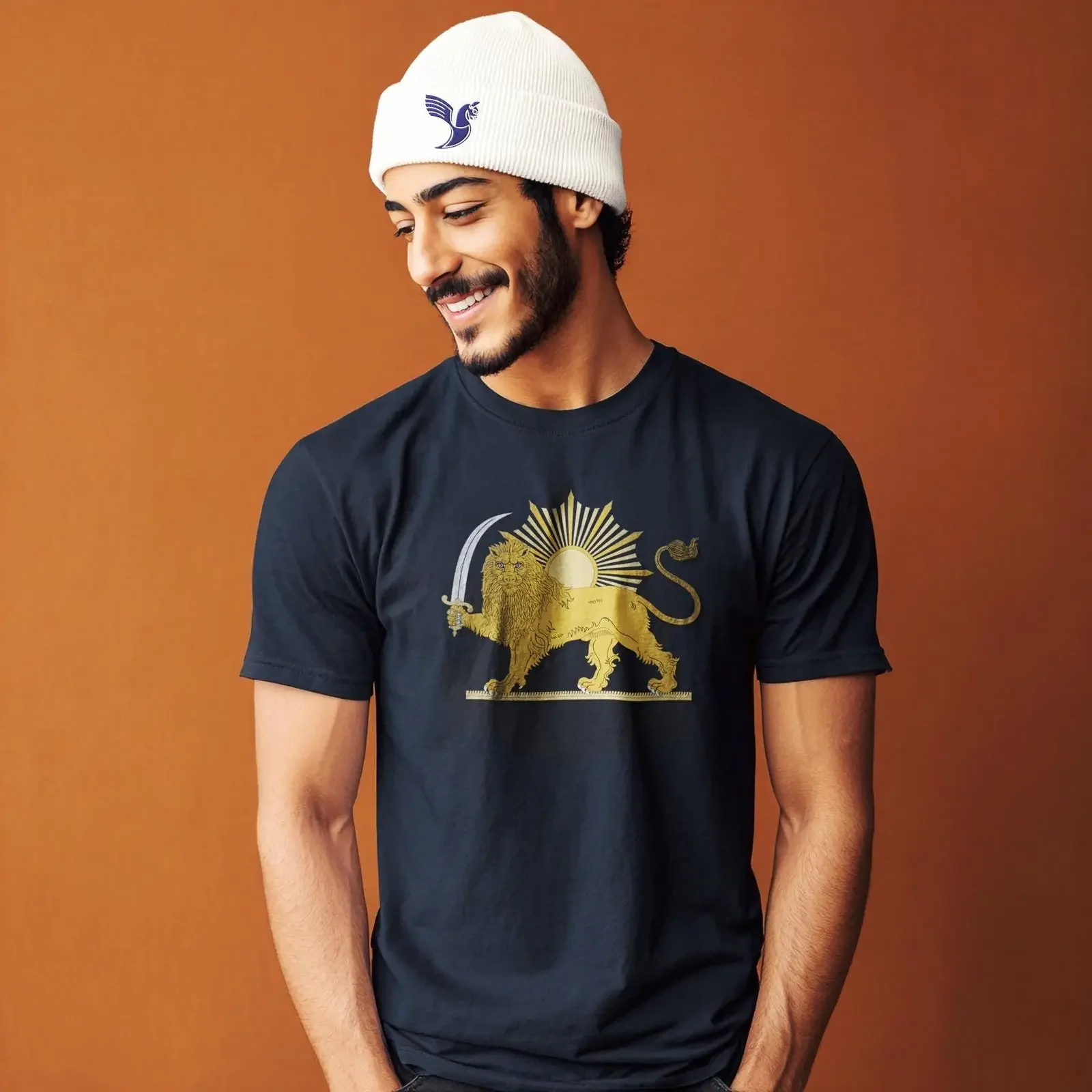 Persian Lion and Sun T Shirt Shiro Khorshid Iranian Heritage Pride vintage Washed homme Slightly Comfortable designer clothes