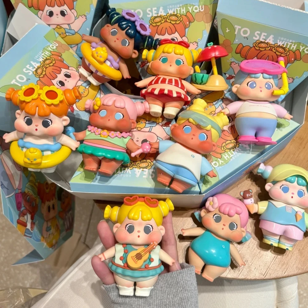 Echte Qoqo To Sea with You Serie BlindBox Kawaii Vinyl Puppen Sammlung Tischdekoration Mystery Surprise Urlaub Spielzeug Geschenk