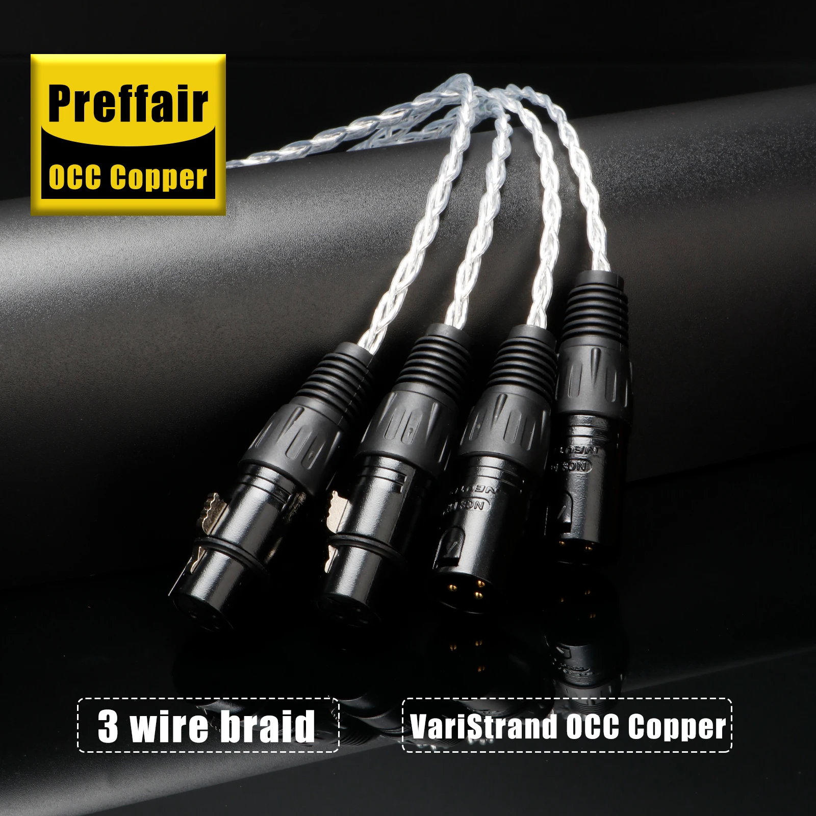 Paar 3AG XLR-Kabel RCA Doppelt Abgeschirmtes OCC Versilbertes Audio-RCA-Verbindungskabel 3CU RCA-Stecker Verlängerungskabel – Detail 4
