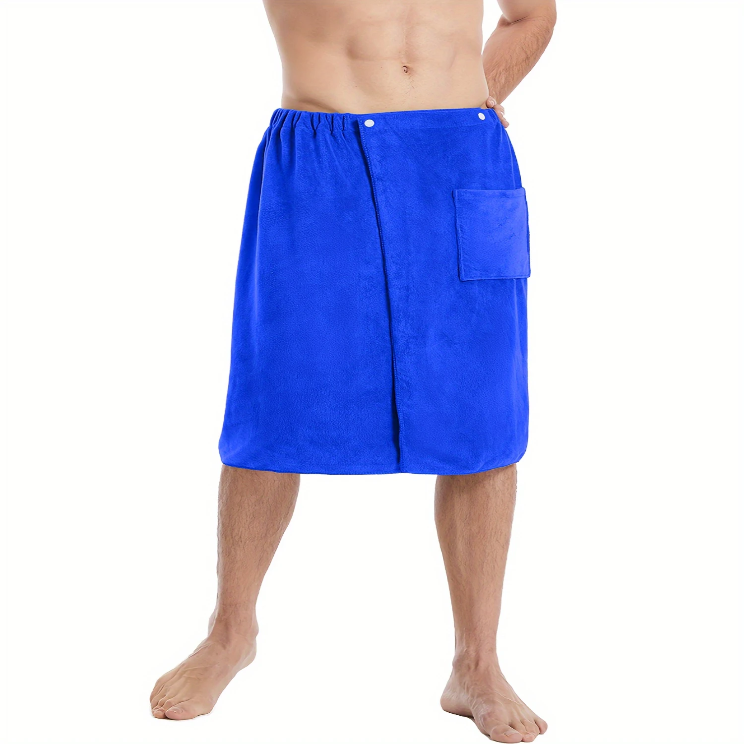 Men's Lightweight Quick Drying Microfiber Towel Skirt Nightshirt - One Size Unisex - Portable and Absorbent Swim Robe Compact Bl