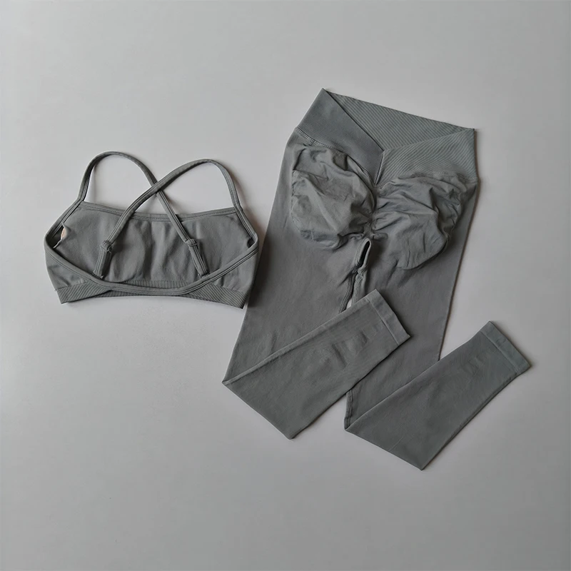 طماق مجموعة النساء سلس اليوغا مجموعة اللياقة البدنية الملابس عالية الخصر الصالة الرياضية يغطي الرجل مبطن تانك القمم تجريب اللياقة البدنية الرياضة حمالات الصدر البدلة #6