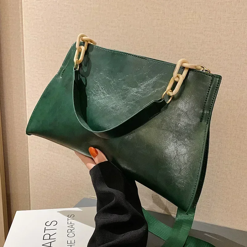 Bolso de hombro de cuero sintético suave para mujer, bandolera de gran capacidad, a la moda, nuevo diseño, 2023