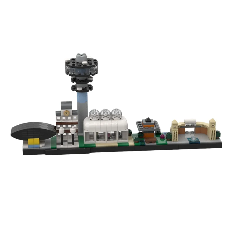 300pcs MOC Architecture Skylines Curitiba Skyline City Views Skyline Highlights Model Building Blocks Christmas Gift Toy 3D