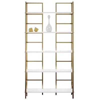

European-style Living Room Bookshelf Solid Wood Partition Golden Iron Shelf Office Partition Shelf