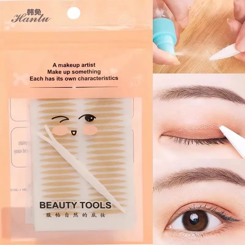 Lace Mesh Eyelid Stickers Breathable Natural Double Eyelid Tape Big Eyes Lift Beige Strips Non-marking Self-adhesive Eyes Tools