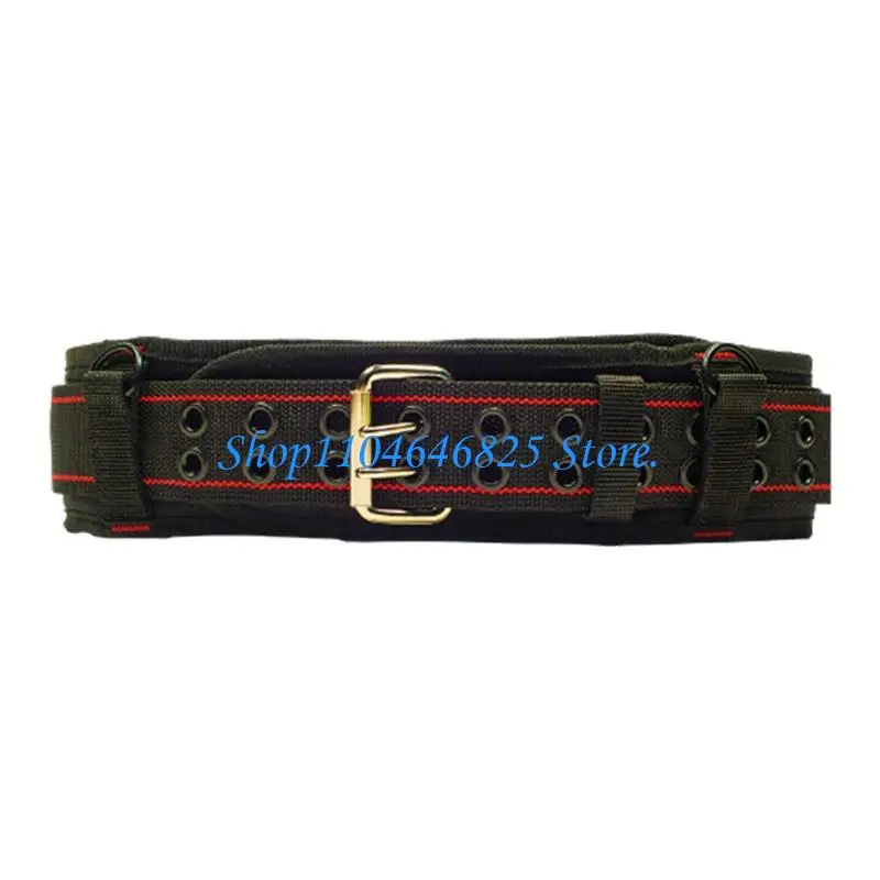 Tool Belt with 4 Metal Connectors and Metal Closure, Padded Waist Support for Tool Pouches, Repair Tasks, and Suspender Use