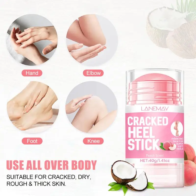 New 40g Ultra-Hydrating Peach Watermelon Foot Cream Softening Dry Cracked Feet Gentle Exfoliation Daily Foot Care Solution