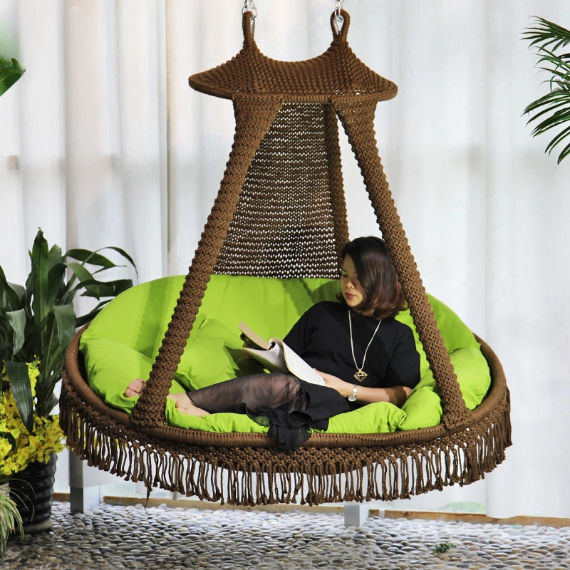 Swing Indoor Balcony Adult Tassel Hanging Basket Hanging Chair Living Room B & B Swing Cradle Bird's Nest