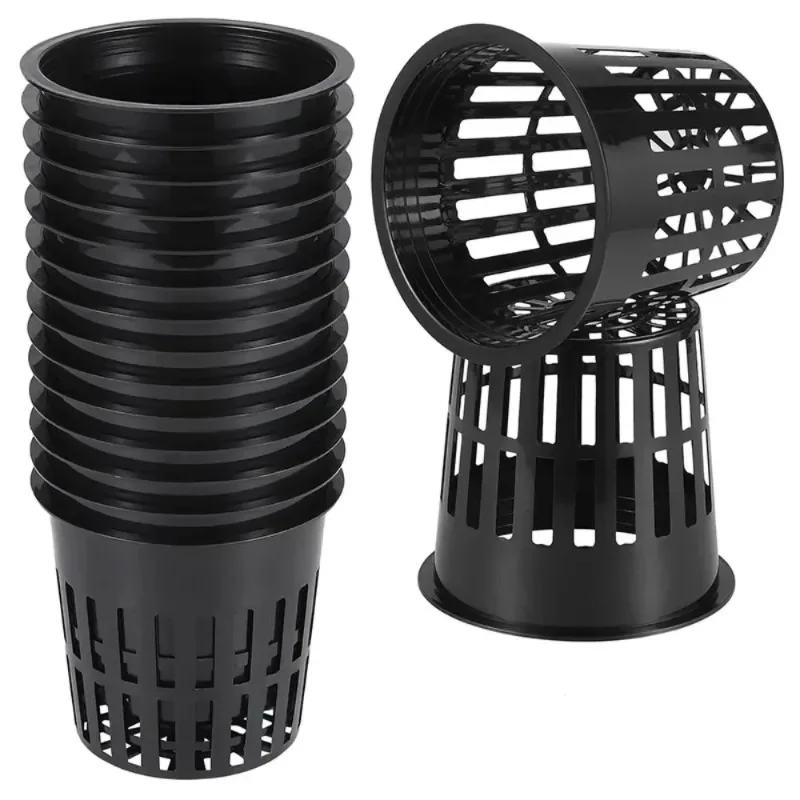 1pc 3 Inch Garden Slotted Mesh Net Cups Round Net Cups Pots for Hydroponics Slotted Mesh Garden Grown Netted Baskets