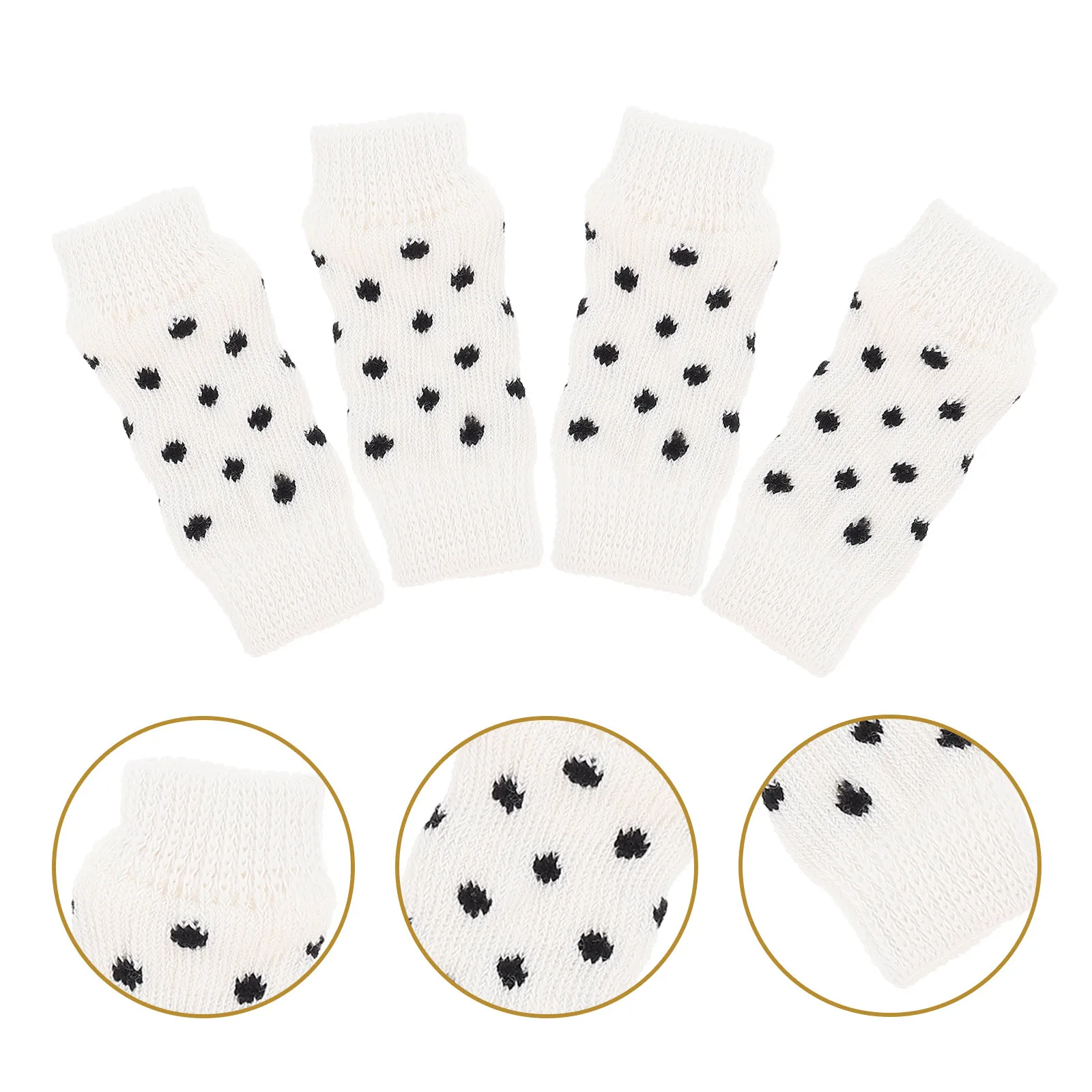 4Pcs Pet Leg Protectors Dog Socks Non-Skid Warm Leg Sleeves Wear-Resistant Adorable Design for Winter Snow Ice Protection