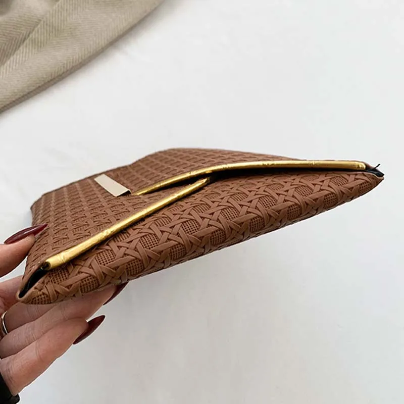 Envelope Clutch Handbag for Women Casual PU Leather Wedding Evening Party Cover Prom Purse Solid Color Lady Commuting Wallet Bag