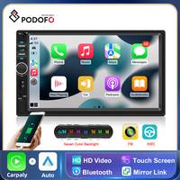 Podofo Car Stereo Radio 2din 7'' Touch Screen Wired Carplay Auto Car Multimedia Player Bluetooth FM Radio For Universal Toyota